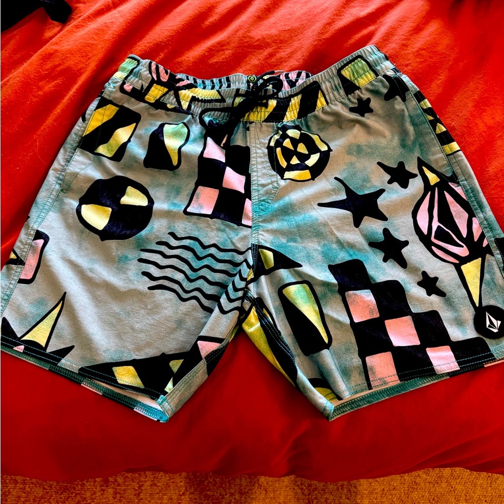 Colorful Geometric Patterned Shorts